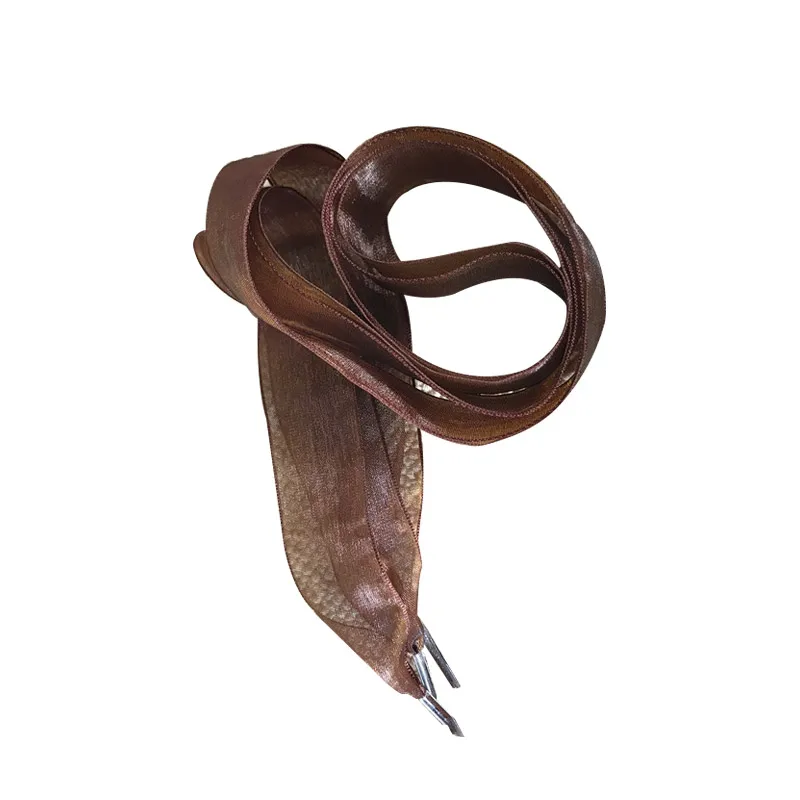 New Transparent Chiffon Yarn Shoelaces Flat Silk Big Bow Wide Laces Trend Beauty White Casual Shoes Laces Dropship