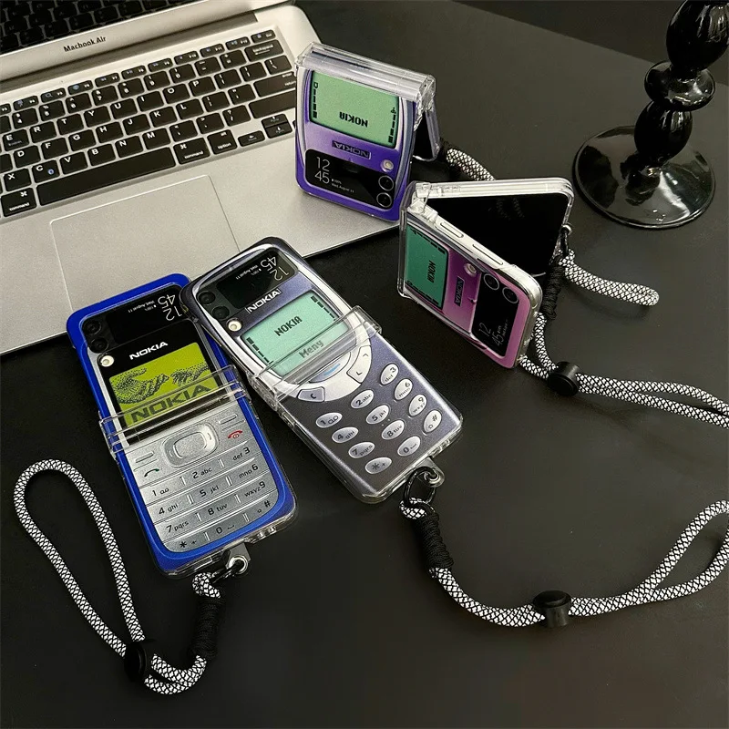 

Fashion Vintage Mobile Phone Case for Samsung Galaxy Z Flip 3 Z Flip 4 Hard PC Back Cover for ZFlip3 ZFlip4 Case Shell