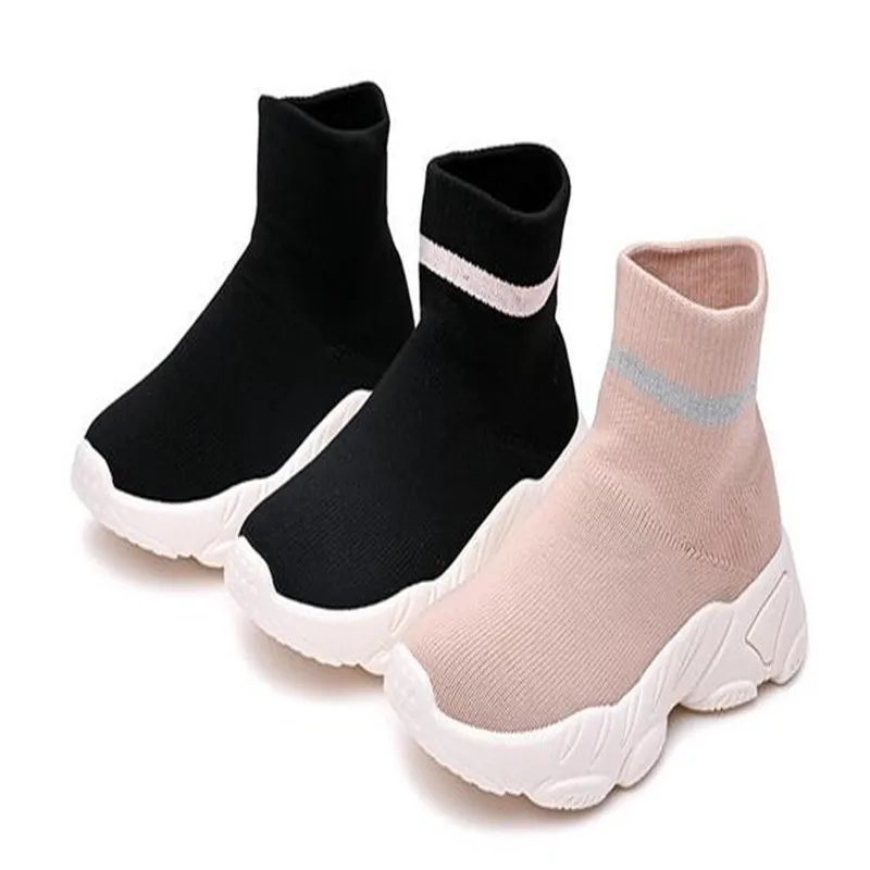 

Spring children casual shoes male female sneaker child high elastic foot wrapping snow boots kids knitted socks shoes baby shoes