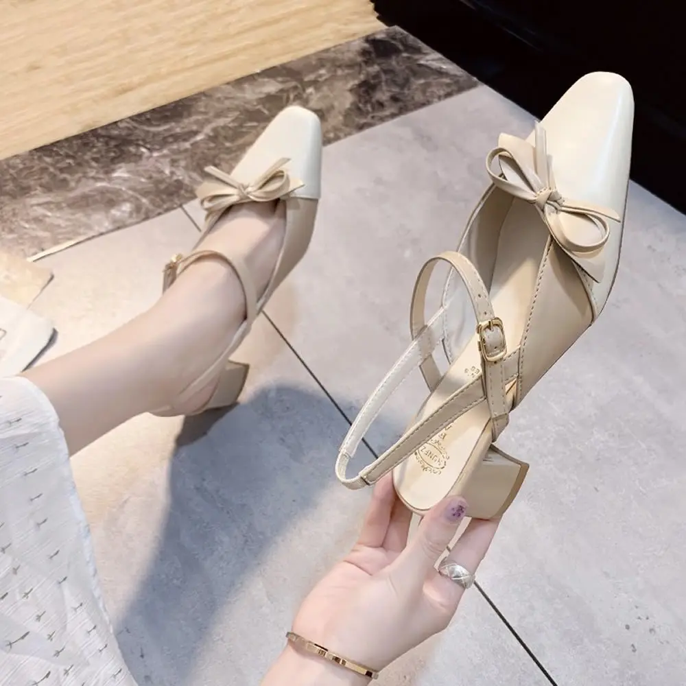 With skirt wear women sandals female fairy wind ins summer 2023 new all-match personality baotou thick heel gentle shoes