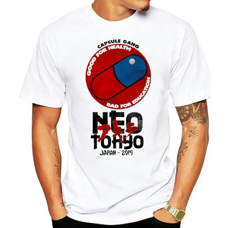 

Футболка Akira Synthwave мужская с японским аниме, модная повседневная тенниска с белым принтом, Удобная майка MR2300, на лето