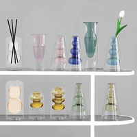 nordic home decoration glass vase living room decoration vase transparent home decoration photo props candle holder
