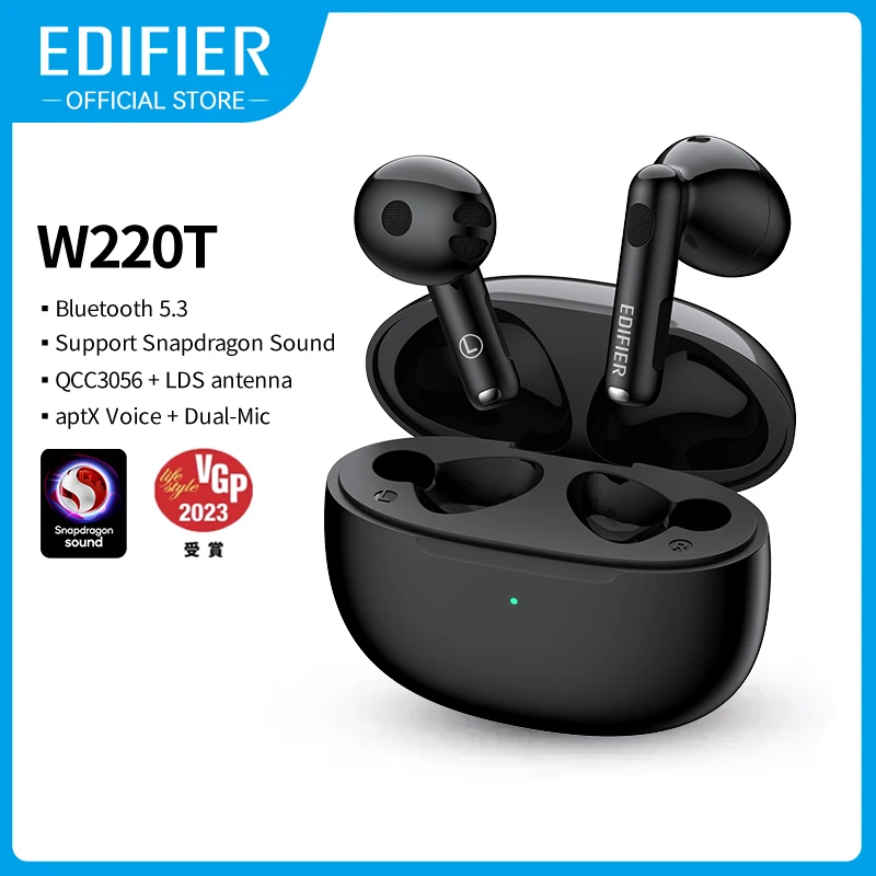 

Edifier W220T TWS Wireless Bluetooth Earphones Snapdragon Sound, Bluetooth V5.3, aptX adaptive, 4-mic Noise Cancellation