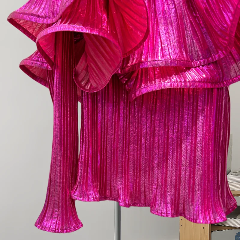 GVUW рубашки с оборками женские модные разрезом на шее пышные рукава однотонный