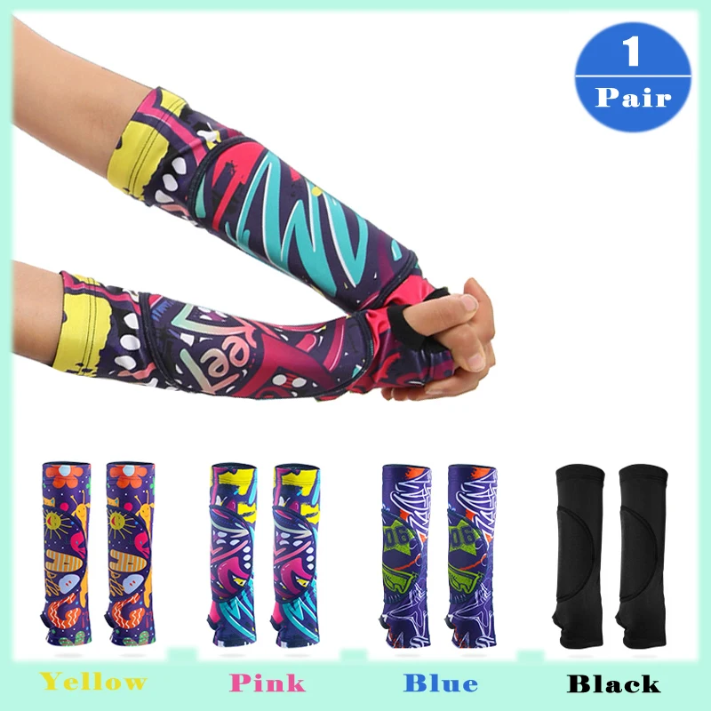 

Volleyball Arm Sleeves Passing Forearm Sleeves with Protection Pad and Thumbhole for Kids Youth Girls and Boys 1 Pair
