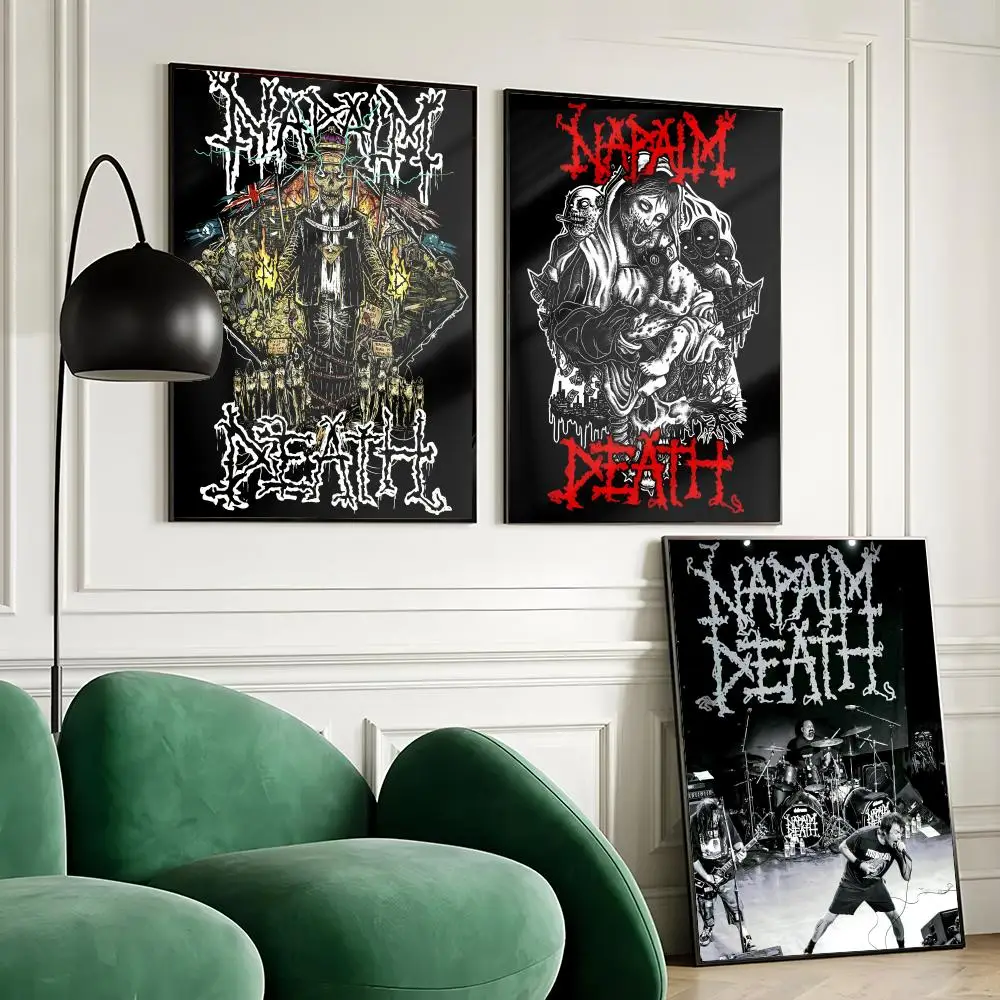 Фото Постер группы Grindcore N-Napalm Death, наклейка для домашнего бара, настенный декор, водонепроницаемая самоклеящаяся наклейка для гостиной, спальни, декор №3