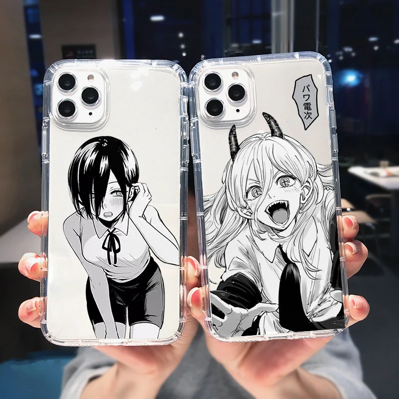 

Anime Chainsaw Man Makima Shockproof Phone Case For iPhone 14 Pro Max 11 12 13 XS X XR 7 8Plus SE2 Power Kobeni Clear TPU Cover