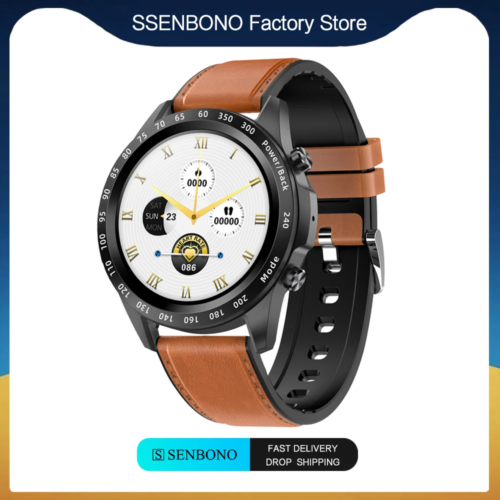 Умные часы SENBONO MAX3 2021 Новый Bluetooth наручные Смарт-часы для мужчин полный сенсорный