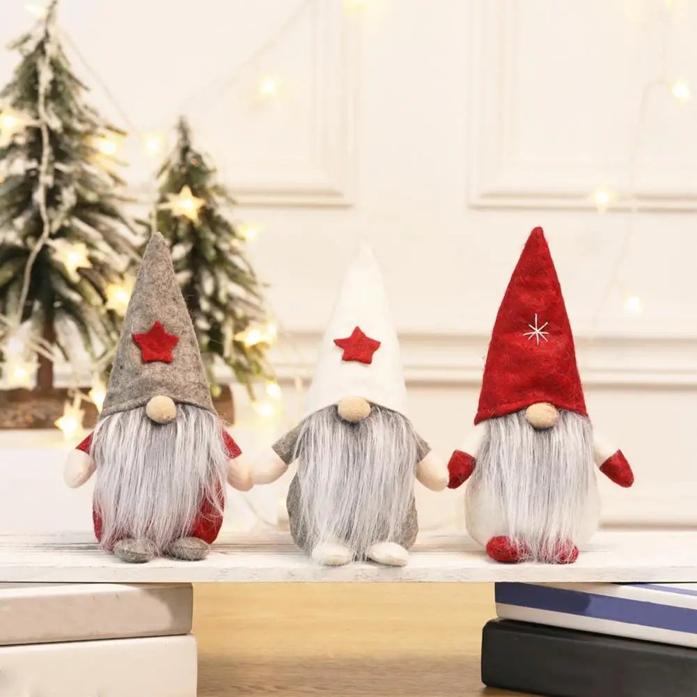 

Faceless Good Christmas Cartoon Doll Ornament Long Lasting Elf Gnome Attractive for Christmas