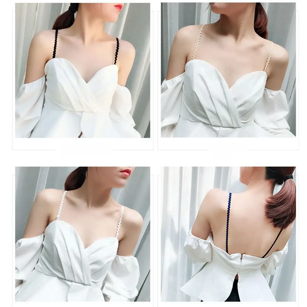 

Women Lace Double-shoulder Adjustable Bra Shoulder Strap Sexy Back Bra Extension Straps Halter Neck Cross Non-slip Bra Straps