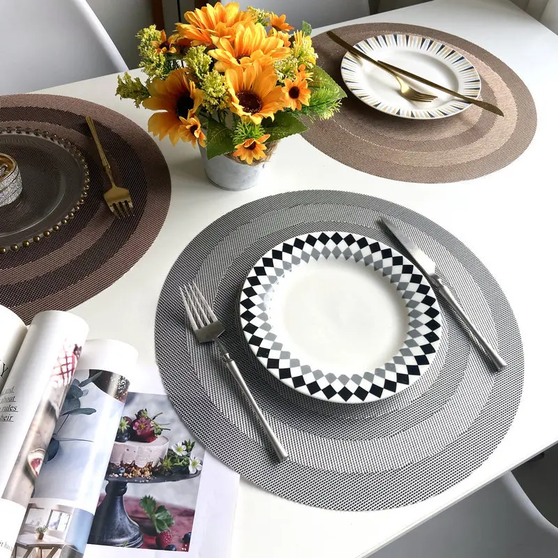 

Round Western Food PVC Placemat Hotel Insulation Mat Home Easy Cleaning Table Anti-scalding Insulation Coaster