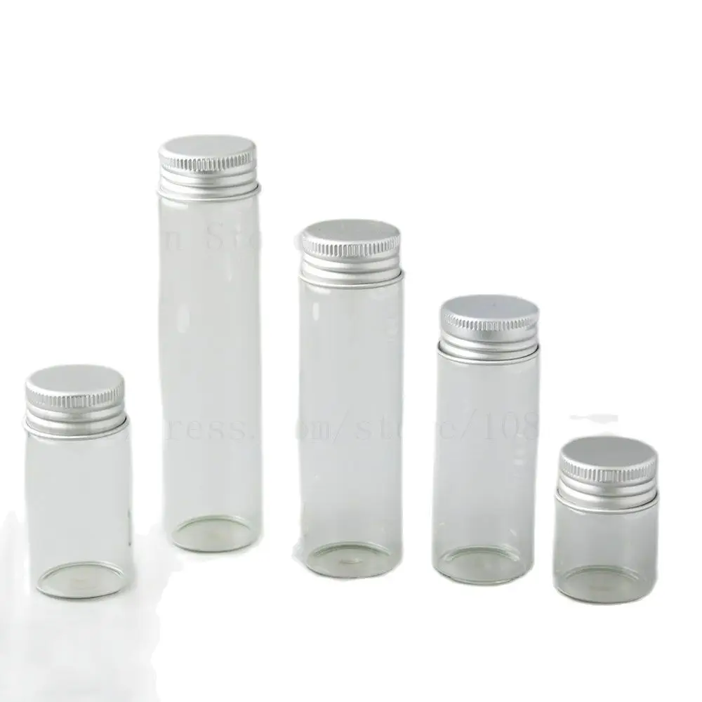 With Aluminum Screw Cap 15cc 1/2 Oz 2oz Glass Transparent Cl