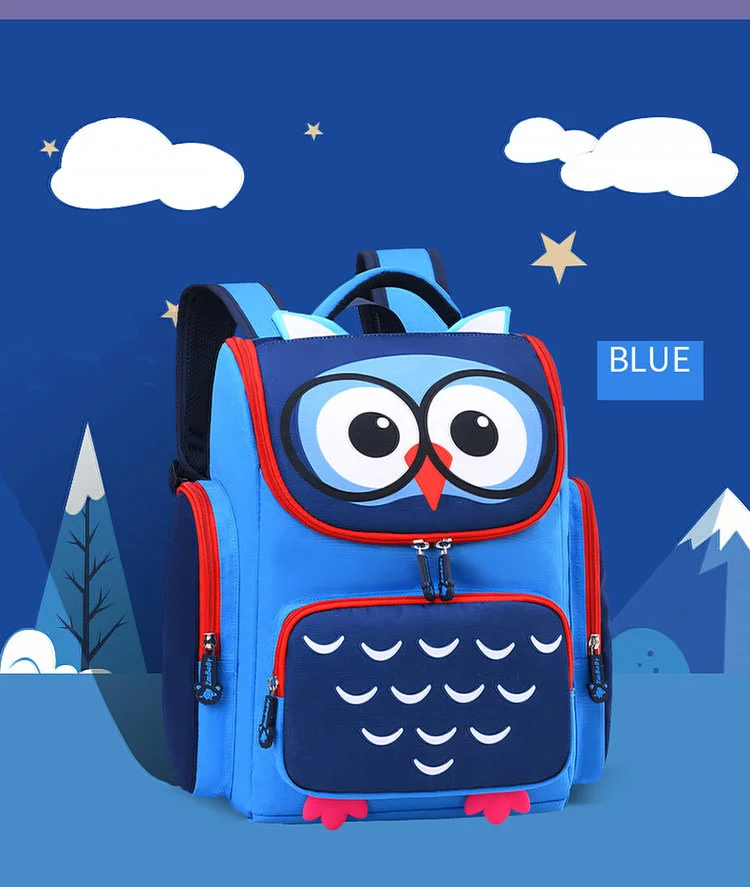 Cute Children Student Owl Large Backpack Teenager Girls Boys School Bags 2022 New Kids Cartoon Animal Book Bag Nylon Mochila Hot