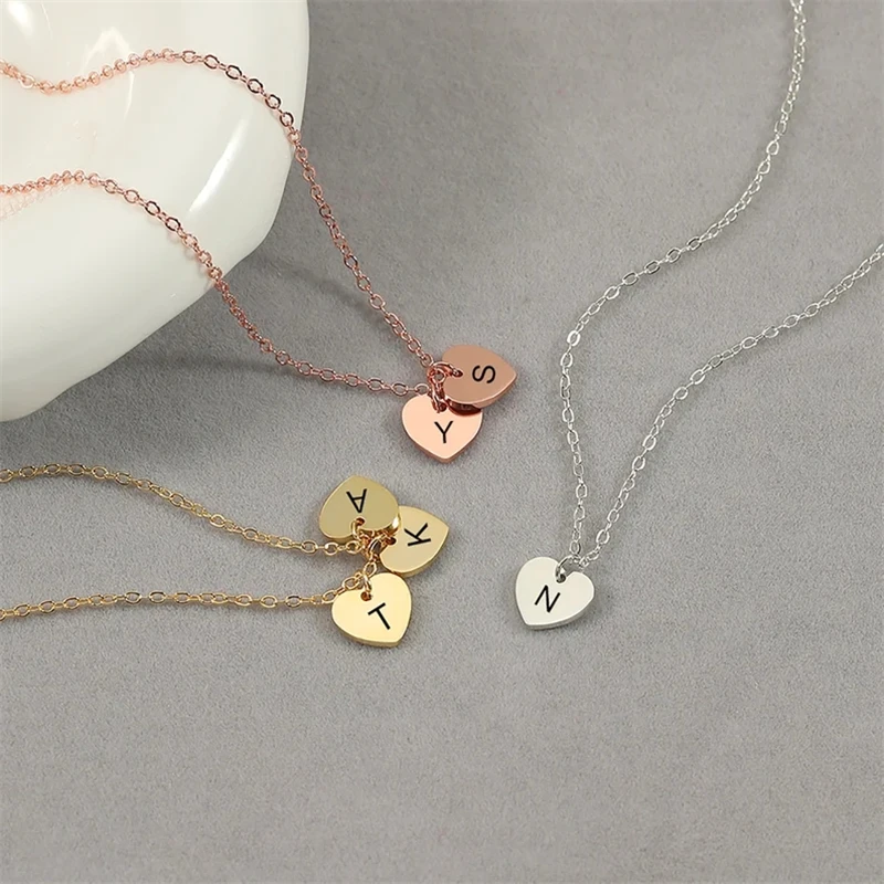 Ожерелье с именем на заказ из нержавеющей стали инициалом гравировки подарок для