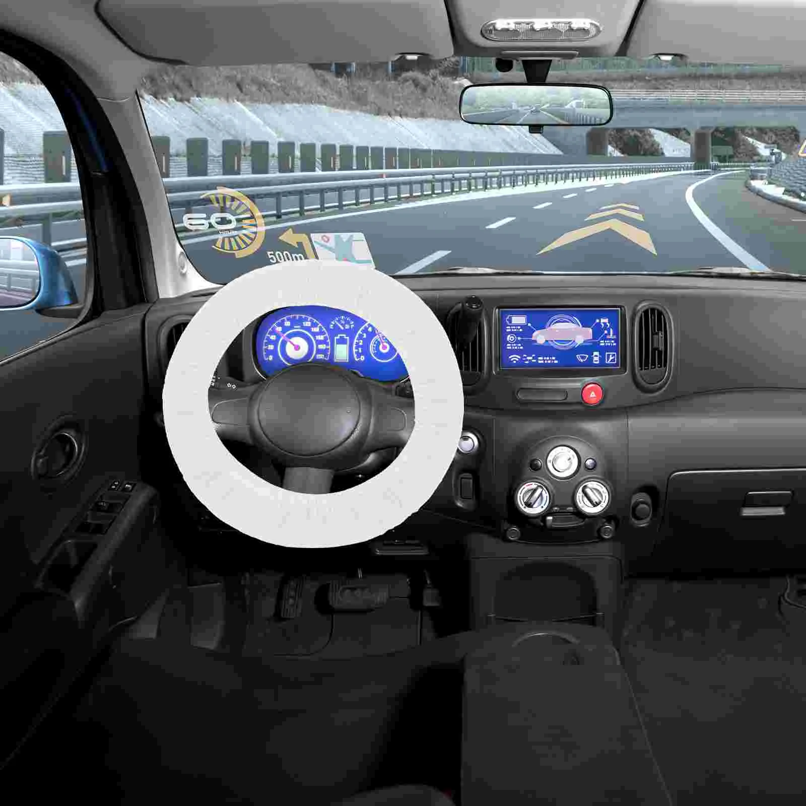 

50 Pcs Nonwoven Car Accessories Automobile Steering Wheel Cover Accessory Flexible Covers Disposable Vehicle