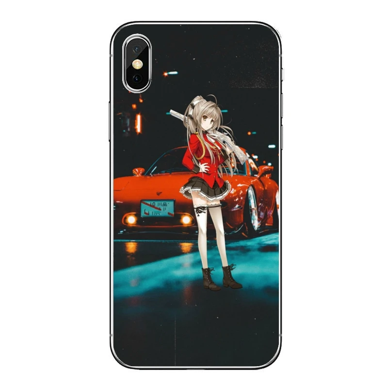 Ультратонкий чехол для телефона с аниме девушкой JDM спортивный автомобиль Дрифт
