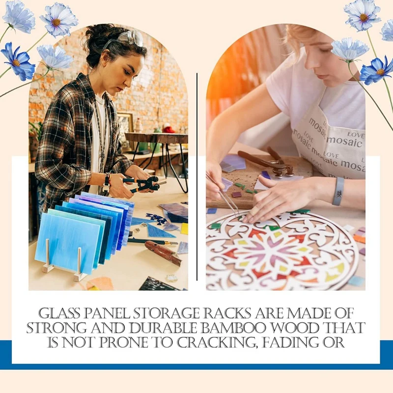 Стеклянный ящик для хранения из 4 предметов бамбуковая подставка посуды цветных