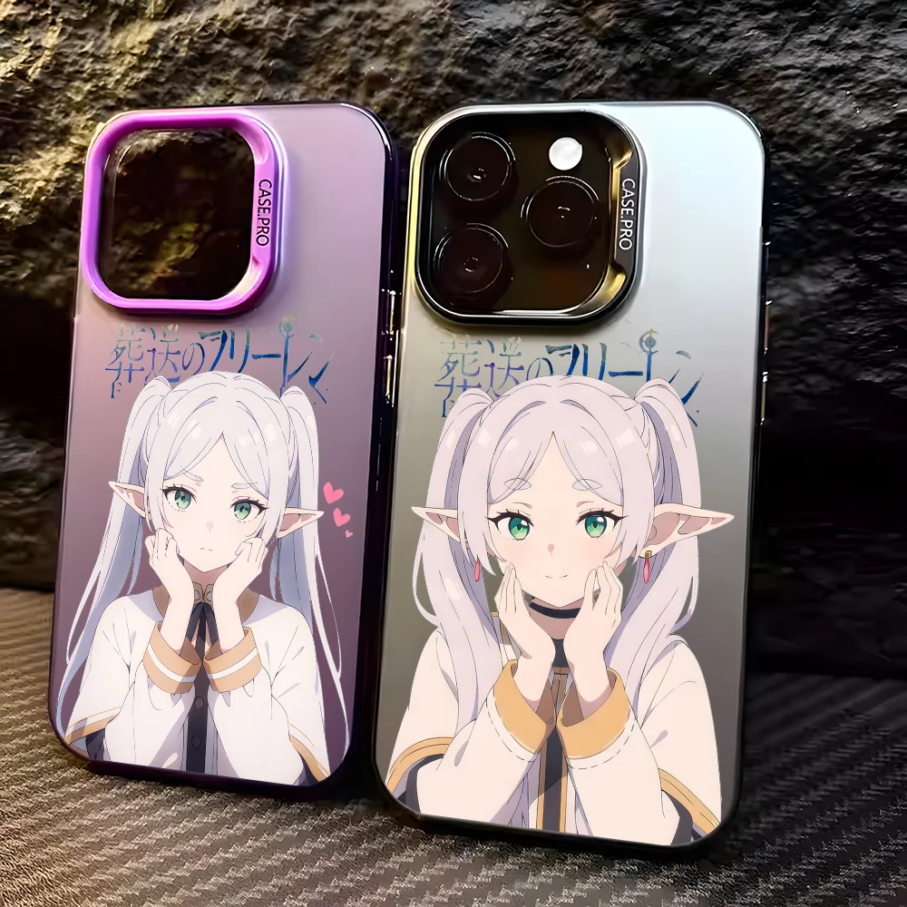 Чехол для телефона Cartoon S-SousouS F-Frieren IPhone 16 15 14 13 12 11 Pro Max черный матовый многоцветный