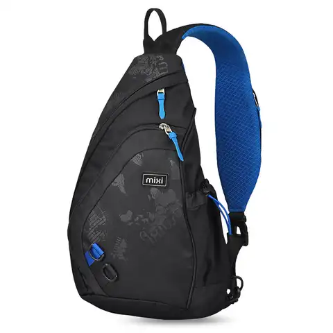 Мужской рюкзак Mixi, черная нагрудная сумка на одно плечо, 17-19 дюймов, 2021
