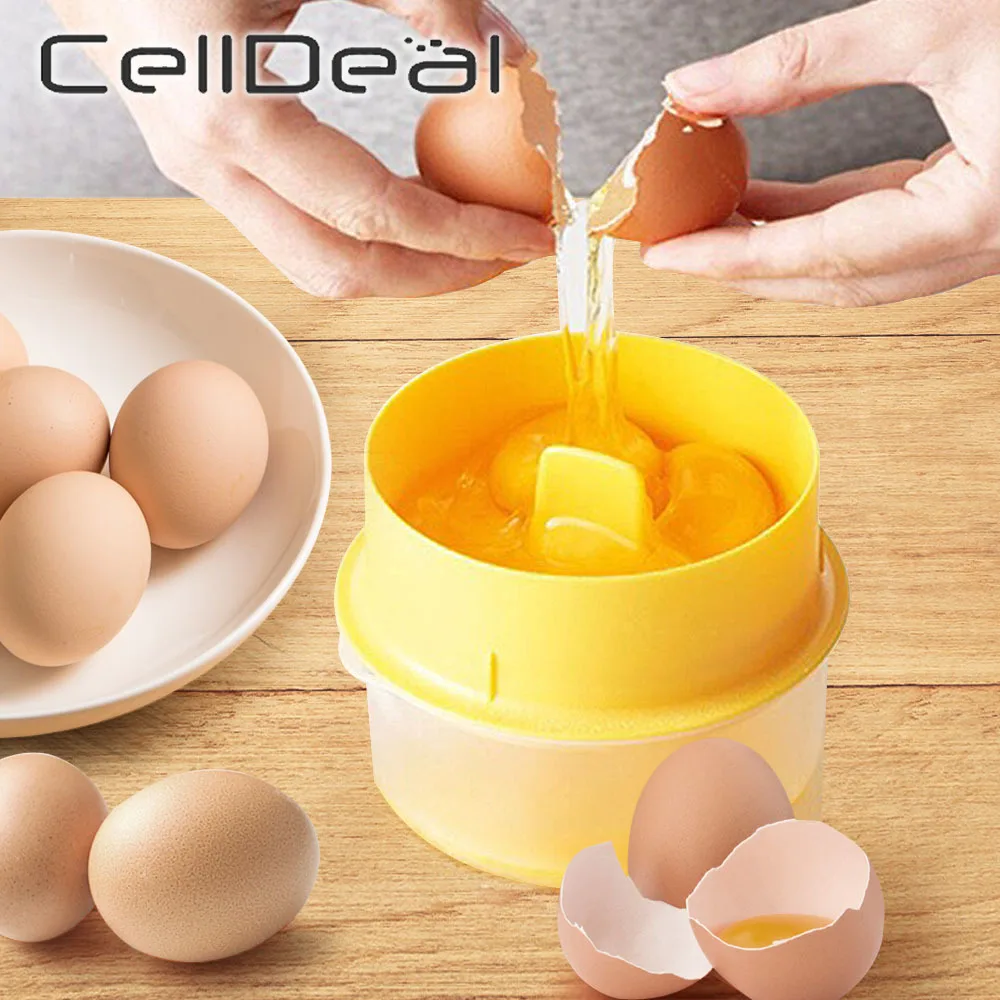 

Egg Separator Egg White Yolk Separator Divider Tools Yolk Catcher With Collecting Base Cooking Gadget Kitchen Baking Accessories