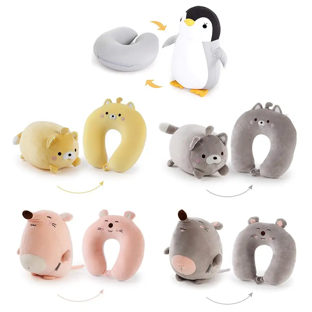 Penguin Pillow Multifunctional U Shaped Neck Pillow Super Soft Plush Cuddle Cushion Sofa Backrest for School Office Rest