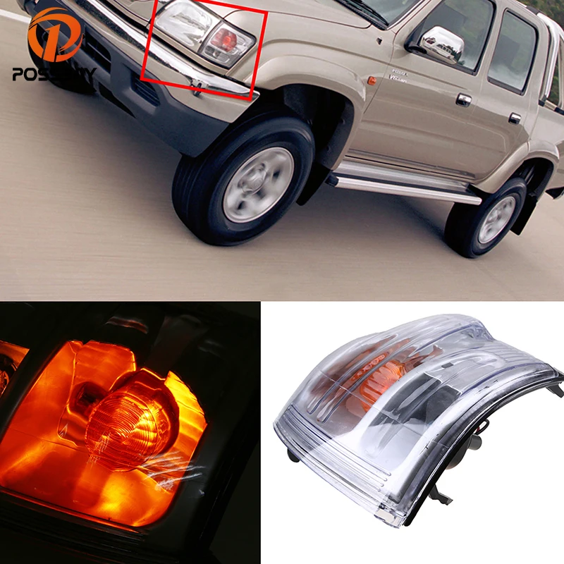 

POSSBAY Car Clear Corner Lights for Toyota Hilux 2001 2002 2003 2004 2005 Facelift Front Turn Signal Light Amber Marker Lamps