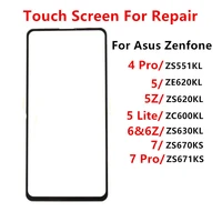 for asus zenfone 7 pro 5 lite 6 5z zs620kl zs630kl 4 pro zs551kl touch screen lcd display front glass outer panel repair parts