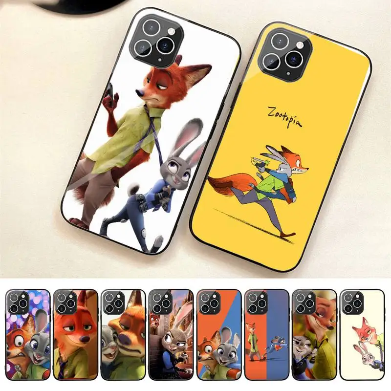 

Disney Zootopia Phone Case For Iphone 7 8 Plus X Xr Xs 11 12 13 Se2020 Mini 14 Pro Max Tempered Glass Fundas