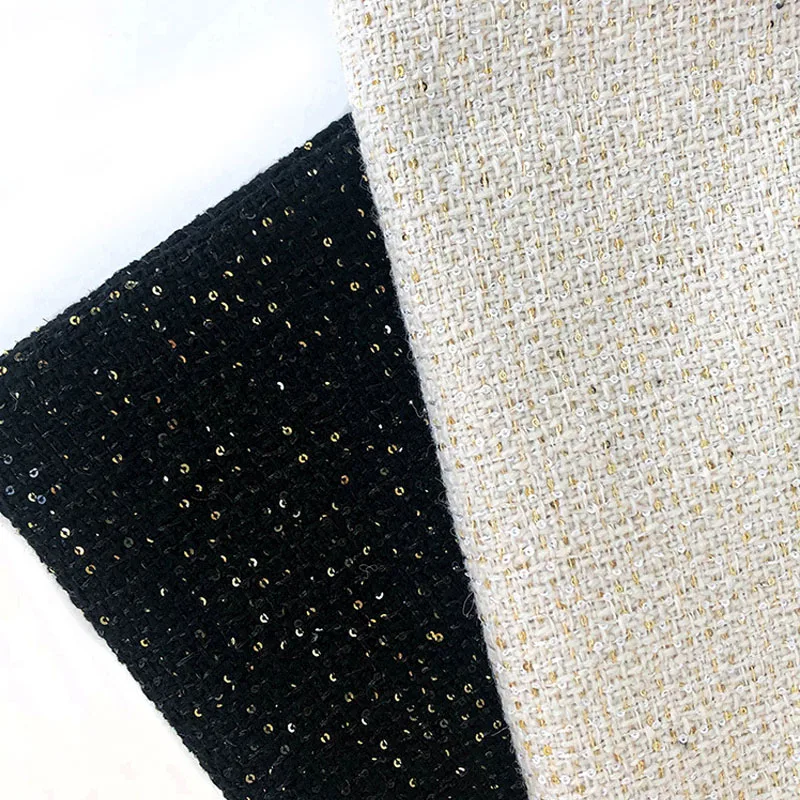 Черно-белая твидовая ткань 50x145 см окрашенная в для женщин осенняя куртка платье