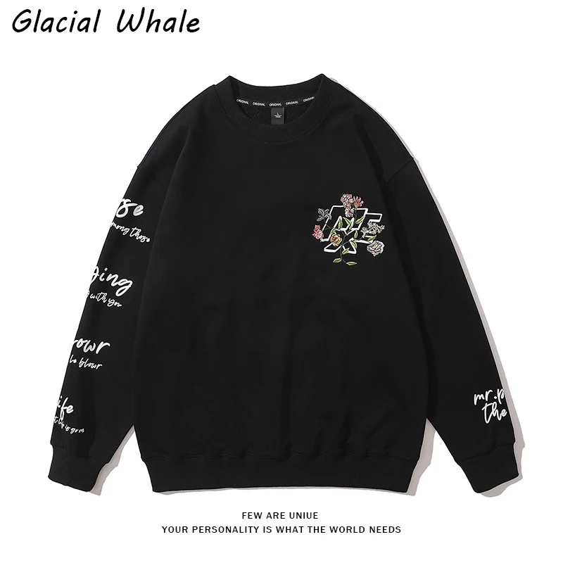 

Свитшот мужской с круглым вырезом и принтом граффити