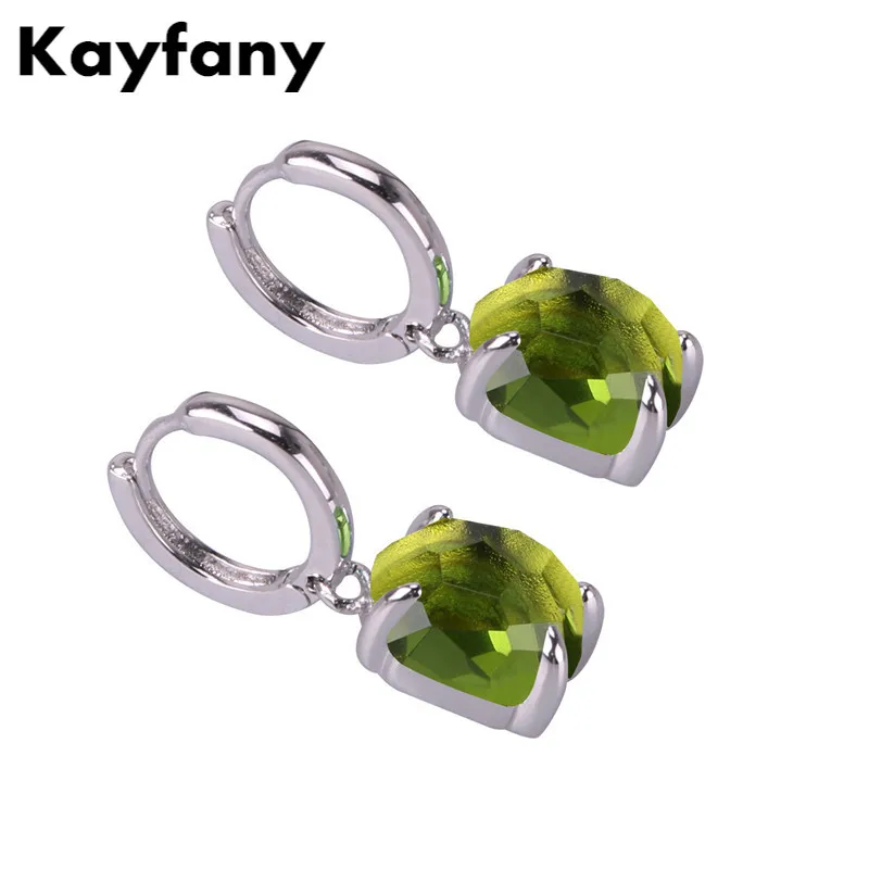 "Серьги Kayfany для женщин, оригинальный дизайн, серьги-кольца, разноцветные синтетические кристаллы, конфеты, милые женские ювелирные изделия"
