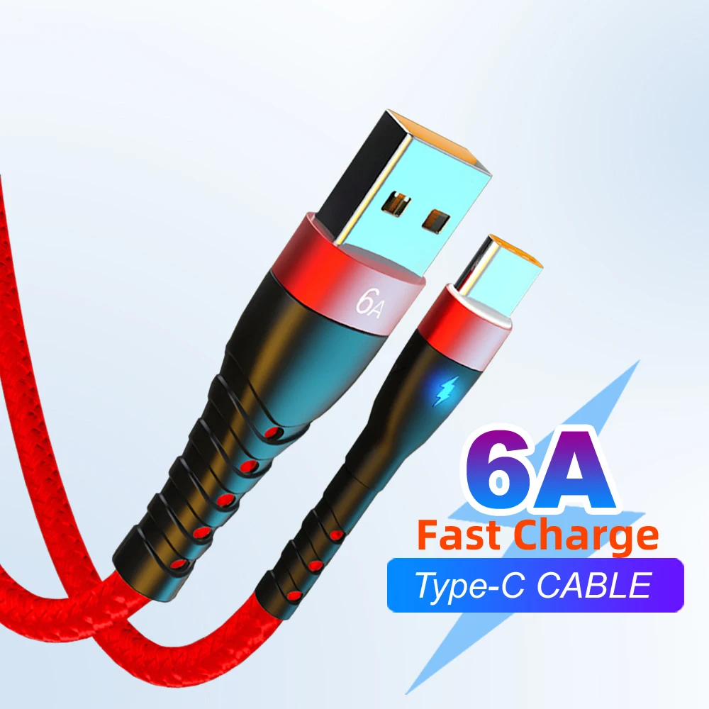 

10pcs 6A USB Type C Cable For Huawei P30 P40 Pro super Fast Charging 66W USB-C Charger Data Cord Samsung S21 ultra S20 Poco