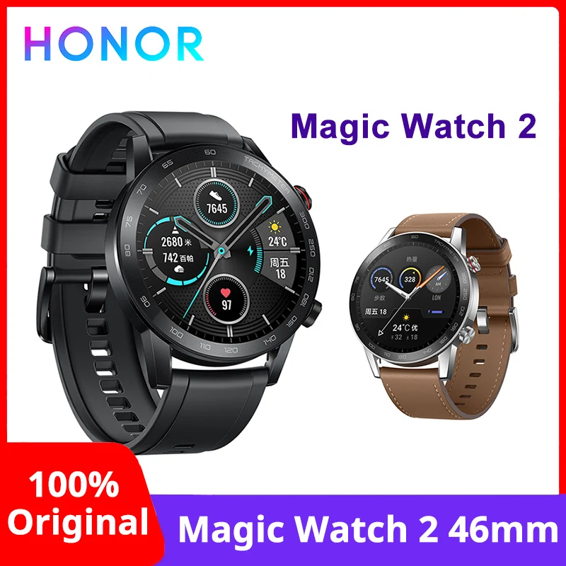 Оригинальные Смарт-часы HONOR Magic Watch 2 46 мм с Bluetooth трекером активности оксиметром в