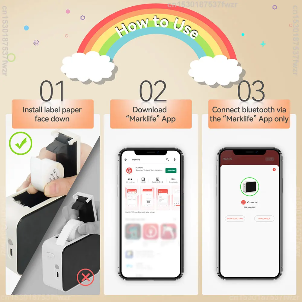 3PK P15 ярлык маркерная проволочная этикетка бумага совместимая с D30 присадом Marklife