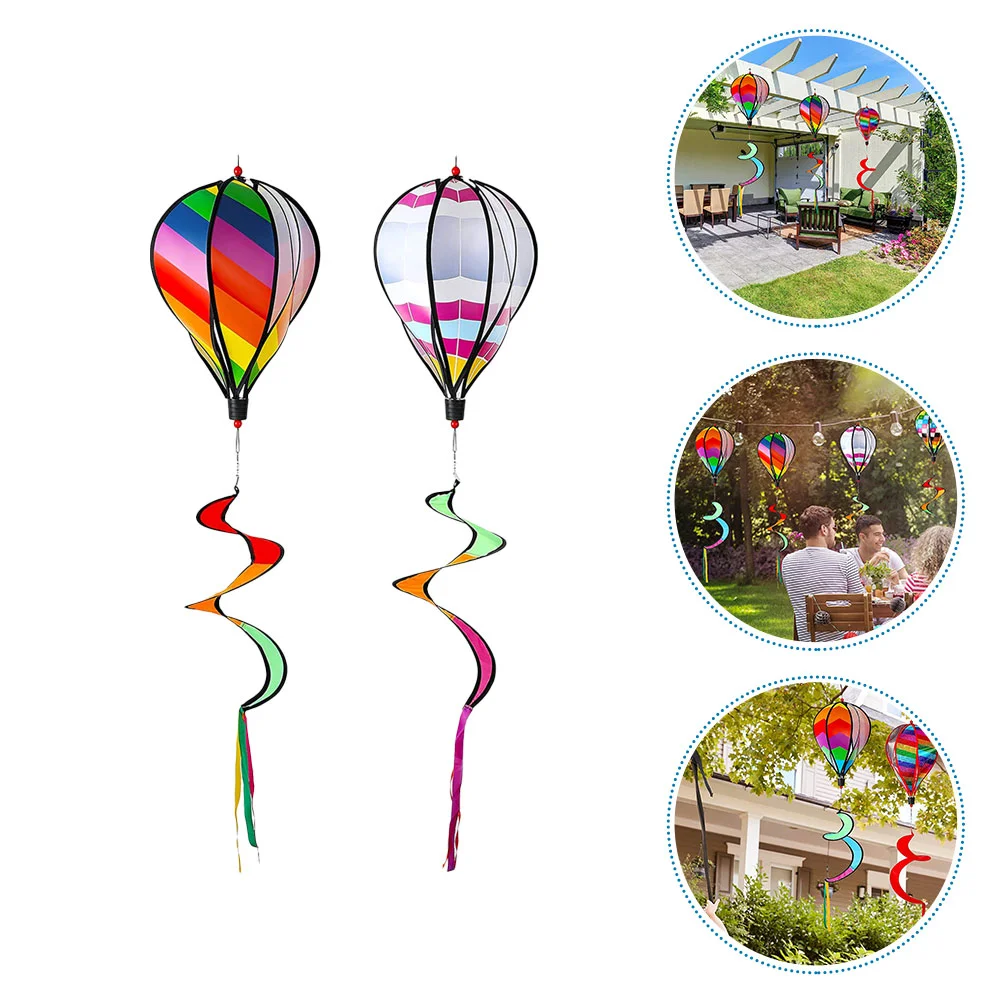 

Hot Air Balloon Wind Bar Spiral Hanging Decor Outdoor Layout Pendants Spinners Funny Windmill Toys