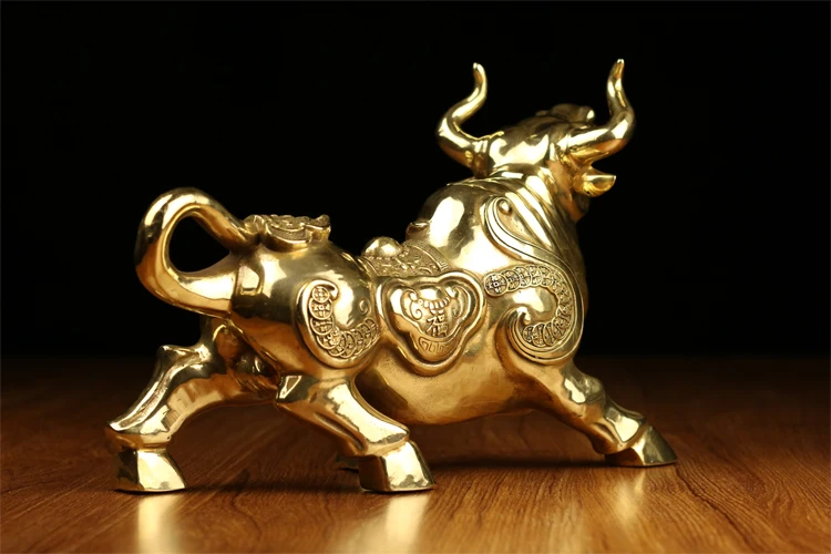 ТОП ХОРОШИЙ ДОМАШНИЙ офисный талисман для рисования денег # LUCK Cattle Fortune Bull FENG SHUI