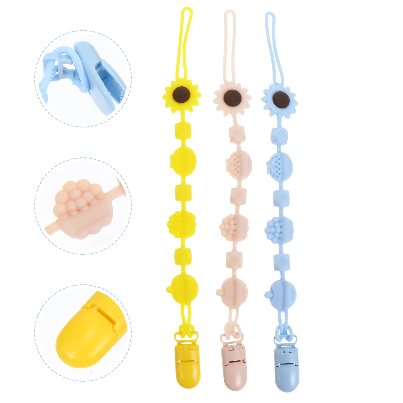 

3pcs Adorable Pacifier Clip Chain Soother Pacifier Holder