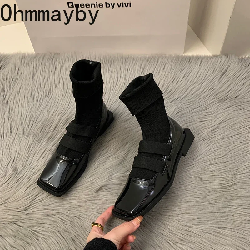 Женские ботинки челси модные удобные дамские без шнуровки на плоской подошве