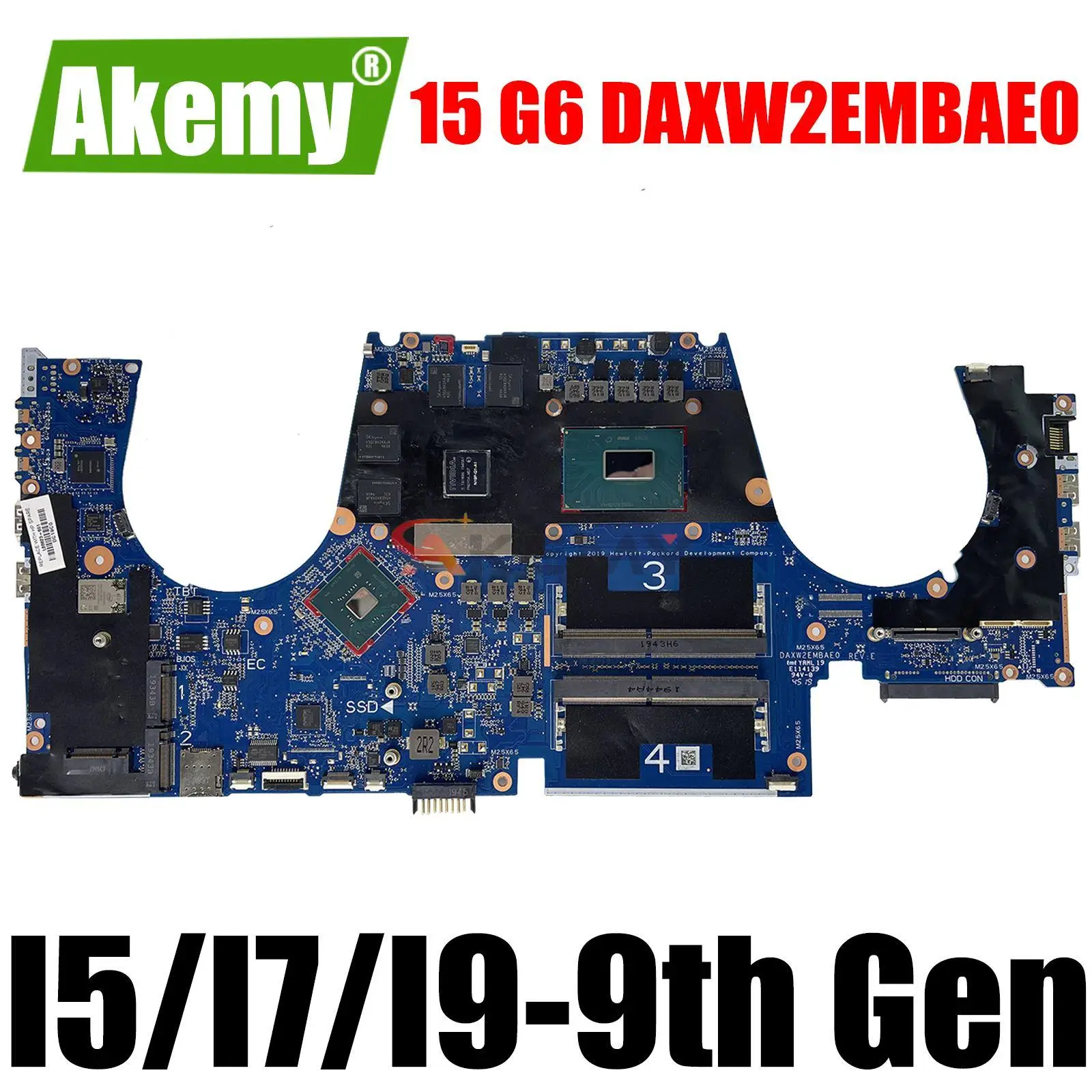 

Материнская плата для ноутбука HP ZBOOK 15 G6, Женская Стандартная материнская плата DAXW2EMBAE0 с процессором I5 I7 I9 9-го поколения