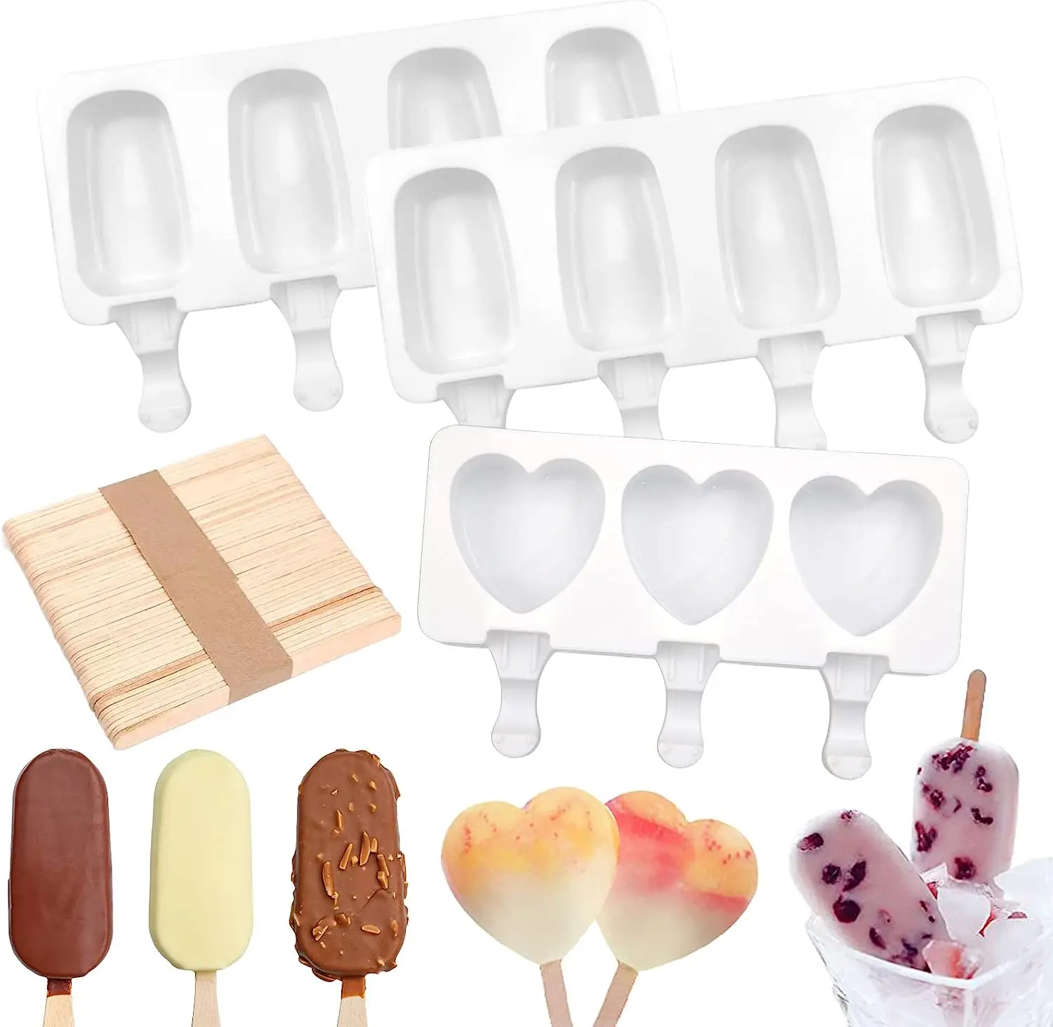 

Силиконовый поднос для изготовления мороженого, замороженное овальное/сердечко, магнитная фотоформа, форма для торта, декоративная фотоформа