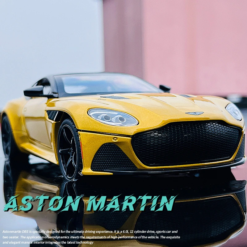 

Simulatiom 1:24 Diecast Aston Martin DBS Alloy Car Model Children's Toys Vehicles Sound And Light Pull Back Kids Boys Miniauto