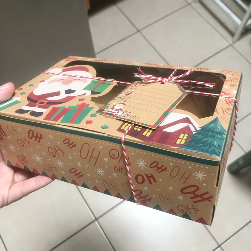 Подарочная коробка из крафтовой бумаги 3/6/9 шт