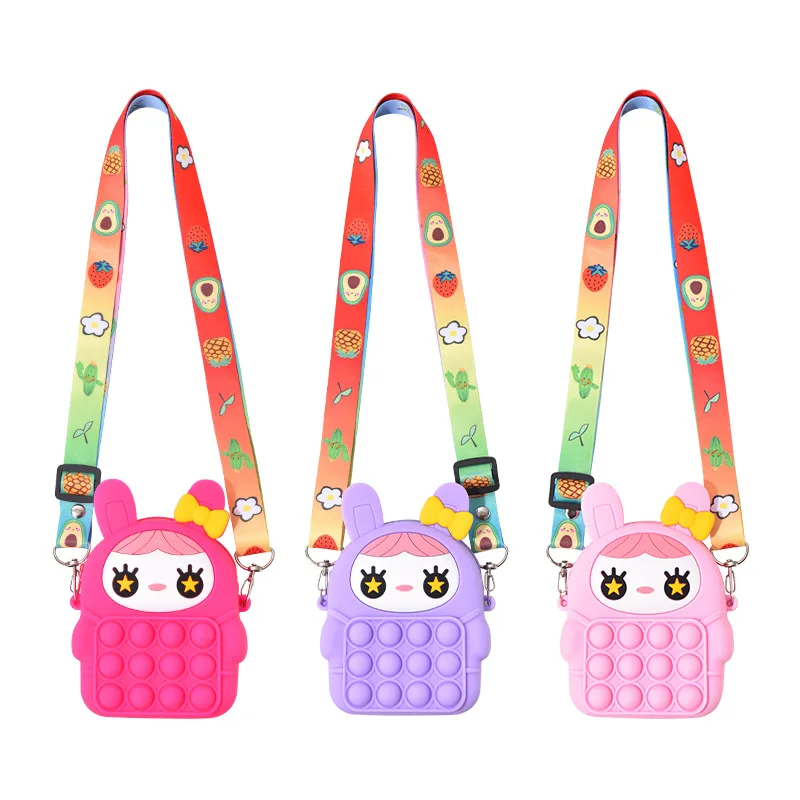 

Fashion 2022 Rabbit Bags Pop Fidget Toys Kids Girls Pencil Cases Simple Dimple Sensory Figet Toy Bolso Antistress Christmas Gift