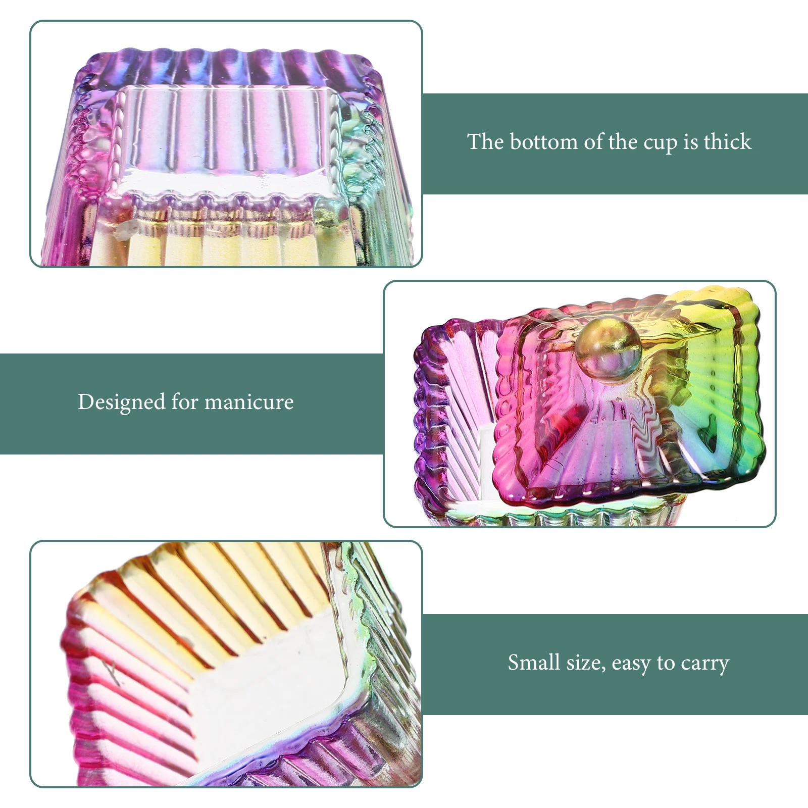 2 шт. красочная хрустальная чашка лоток для пудры гель-лак ногтей стекло