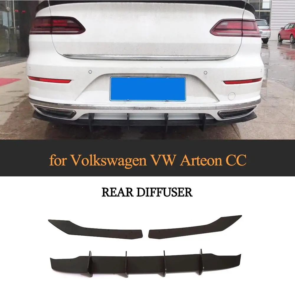

Car Rear Bumper Lip Diffuser Spoiler For Volkswagen VW CC Arteon 2019 2020 Car Rear Diffuser Spoiler Black ABS
