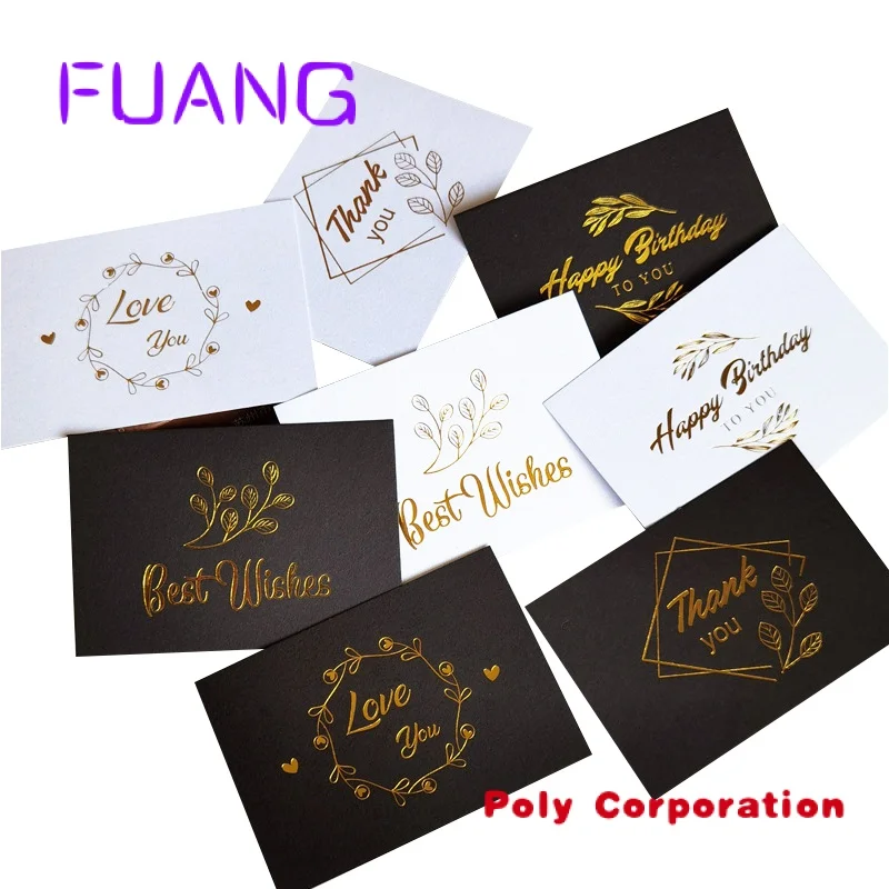 

Custom Luxury custom 600g thick paper thank you post card with foil logo