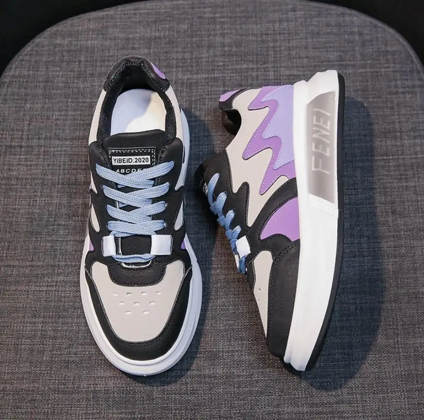 

New Sneakers White Autumn Spring Women Sports Shoes Tennis Korean Flat Platform Vulcanize Rubber Casual Running Basket