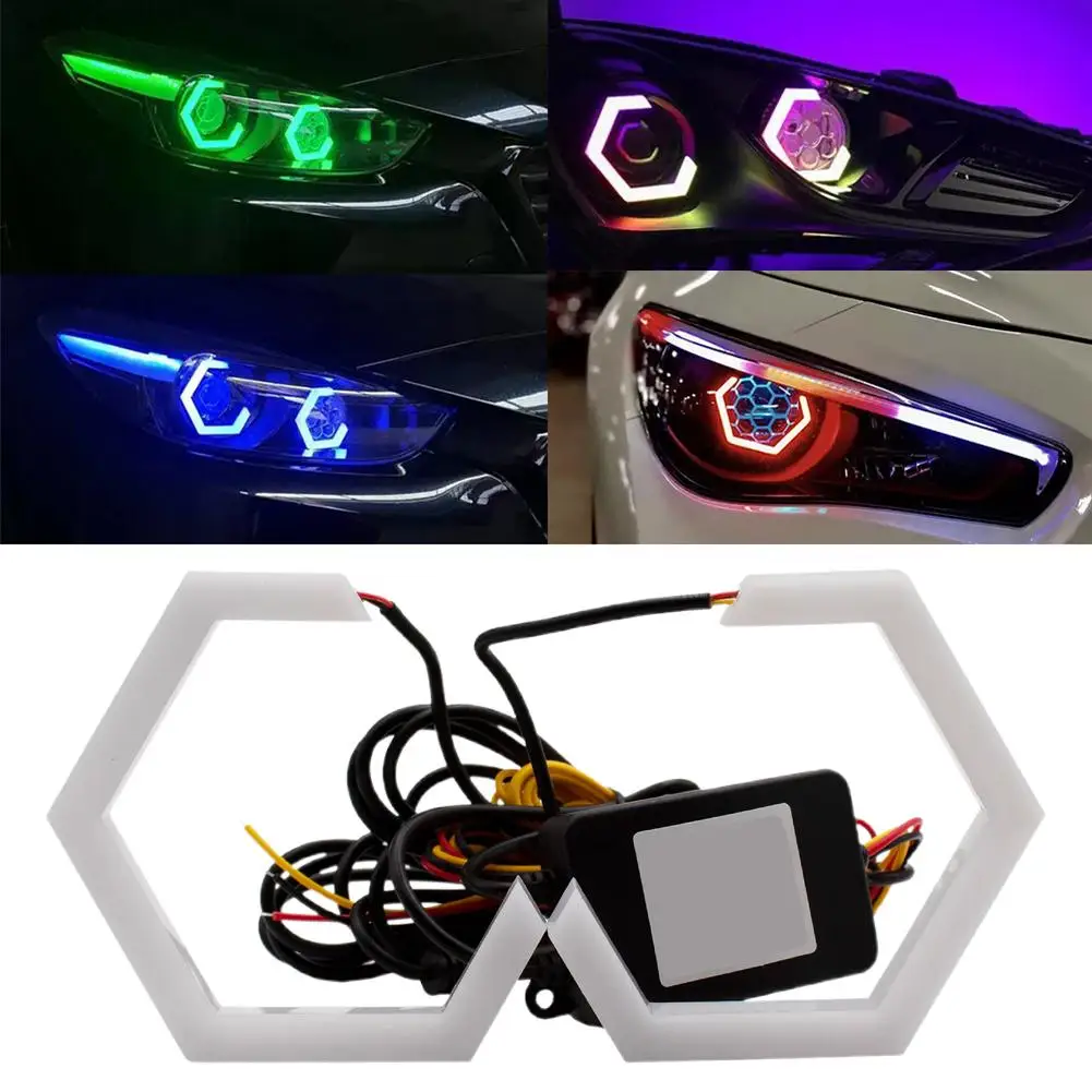 Шестигранные кольца Ангельские Глазки Rgb с ореолом модифицированный сигнал фары