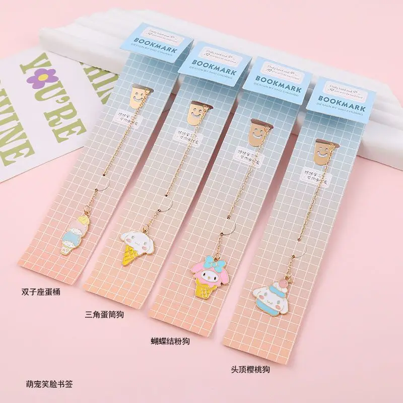 

Kawaii Sanrio, серия мороженого, металлическая Закладка, My Melody Cinnamoroll, детская, милая, мультяшная, папка для книг, Студенческая папка для страниц