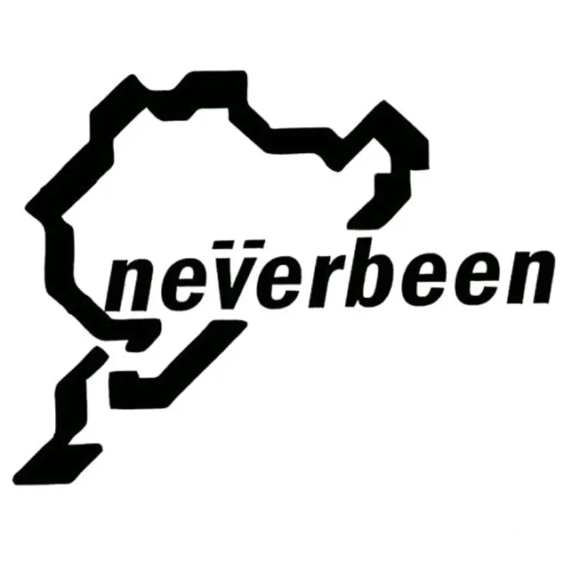 

Автомобильная наклейка SZWL Neverbeen, креативная Виниловая наклейка для JDM Euro Nurburgring, забавная Водонепроницаемая наклейка, наклейки черного и бел...